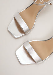 Silver Metallic Heel Silver