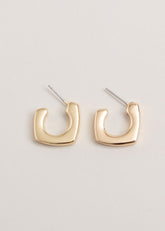 Gold Square Hoop Earrings Gold