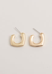 Gold Square Hoop Earrings Gold