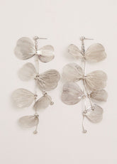 Petal Drop Earrings Silver