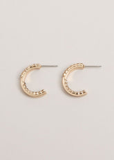 Crystal Mini Hoops Gold