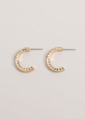 Crystal Mini Hoops Gold