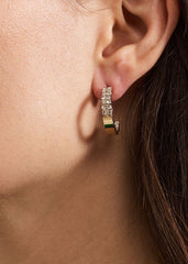 Crystal Mini Hoops Gold
