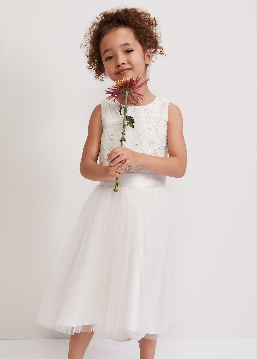 Iris Beaded Dress Ivory