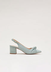 Knot Block Heel Pale Green