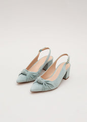 Knot Block Heel Pale Green