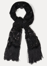 Black Beaded Scarf Black