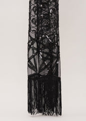 Black Beaded Scarf Black