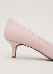 Pink Bow Kitten Court Shoe Antique Rose
