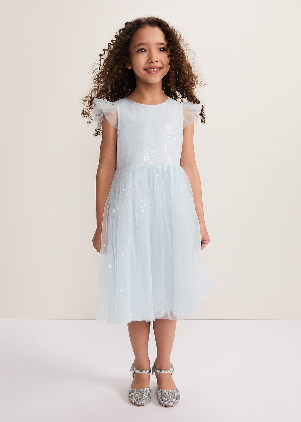 Kaya Sequin Dress Pale Blue