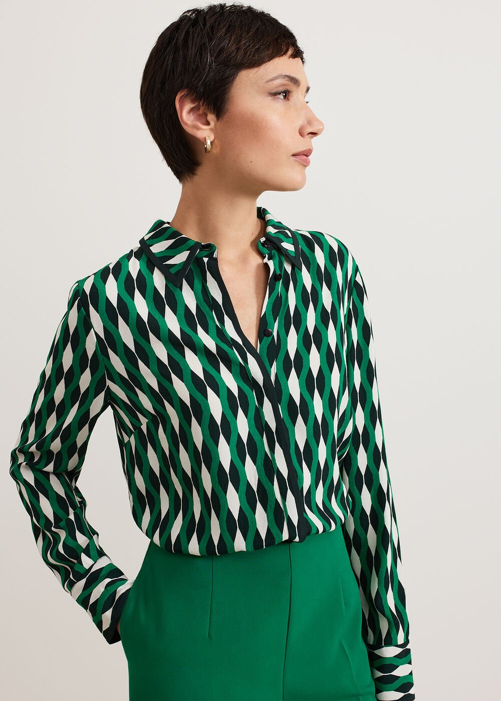 Rita Geo Print Shirt Green