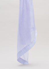 Satin Trim Scarf Pale Blue