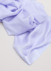 Satin Trim Scarf Pale Blue