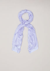 Satin Trim Scarf Pale Blue