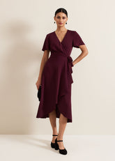Julissa Wrap Dress Burgundy