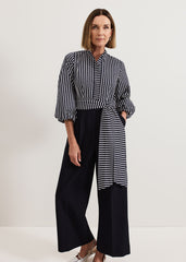 Bree Stripe Jumpsuit Navy