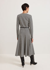 Eleni Midi Dress Black/Ivory