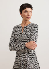 Eleni Midi Dress Black/Ivory