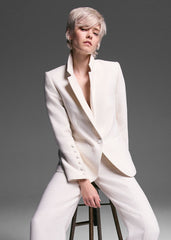 Bridgette Cream Textured Blazer Ivory