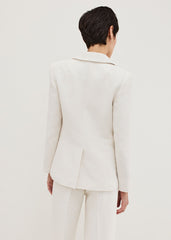 Bridgette Cream Textured Blazer Ivory