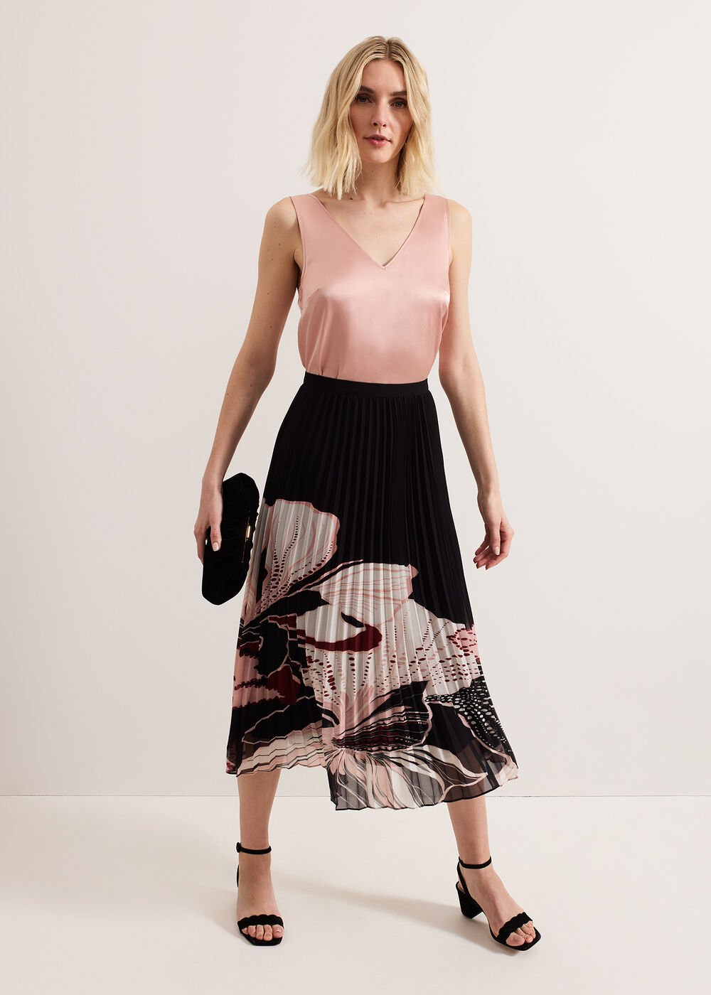 Elmina Floral Skirt Black
