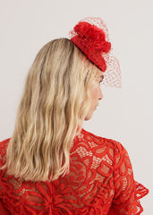 Red Flower Pillbox Red