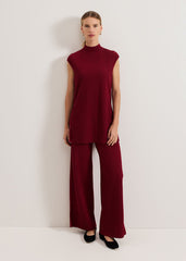 Lori Ribbed Tunic Burgundy