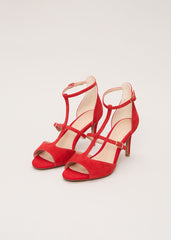 Red T Bar Sandals Red