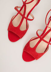 Red T Bar Sandals Red