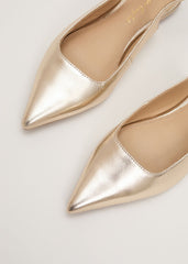 Gold Flat Shoes Gold