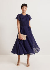 Gwen Textured Dress Navy