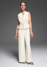 Ruby Sequin Tailored Jumpsuit Ivory