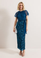 Talia Sequin Dress Teal