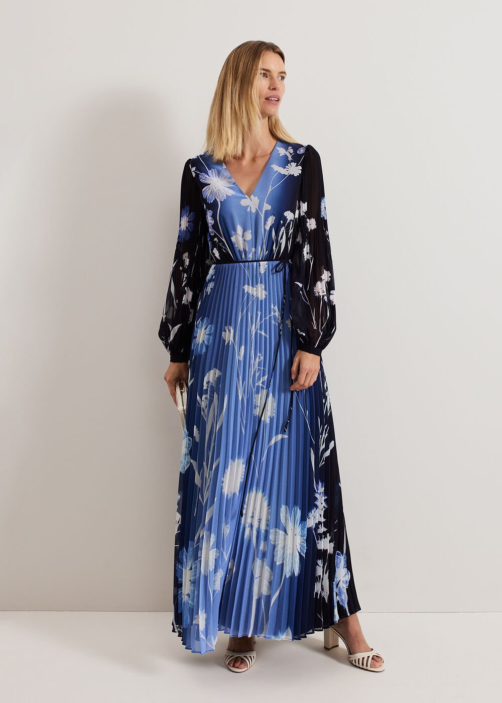 Annie Floral Maxi Dress Blue