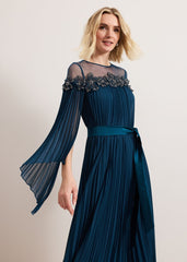 Mavery Beaded Dress Teal