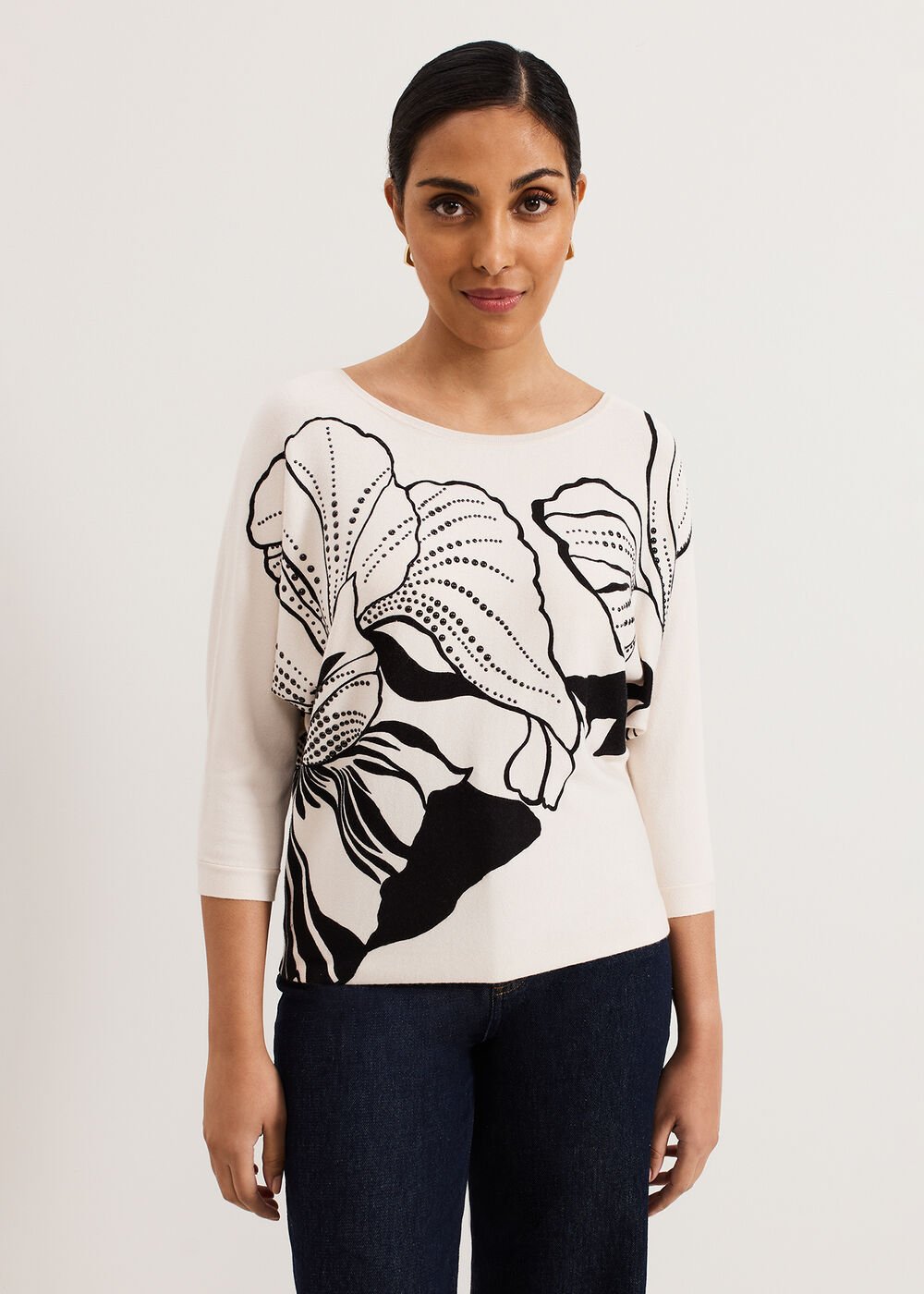 Petite Poppie Top Black/Ivory