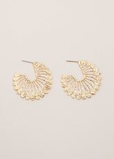 Sunray Hoop Earrings Gold