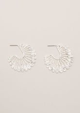 Sunray Hoop Earrings Silver