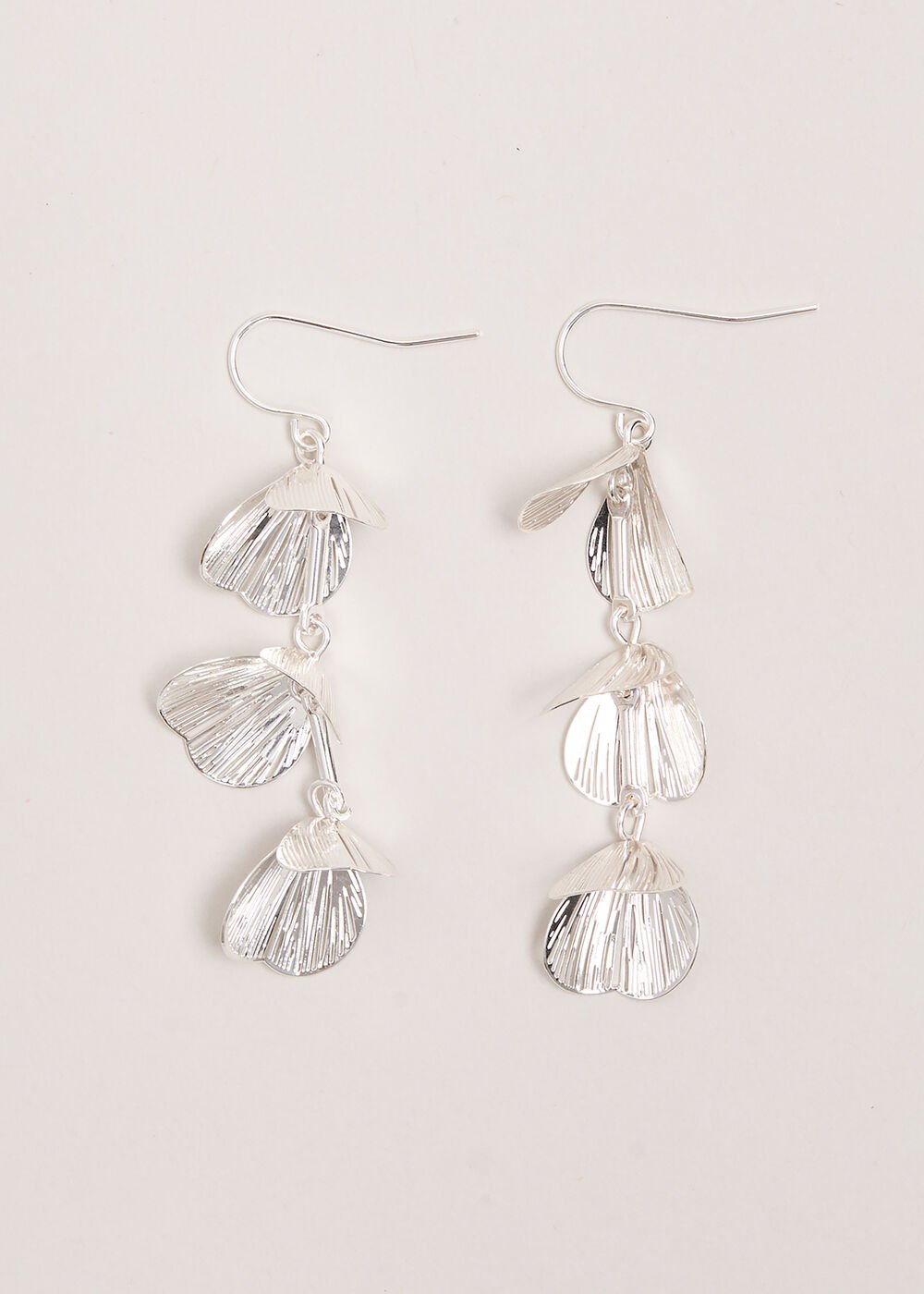 Petal Drop Earrings Silver