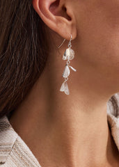 Petal Drop Earrings Silver