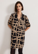 Darlia Ribbon Tunic Dress Camel