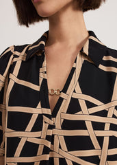 Darlia Ribbon Tunic Dress Camel