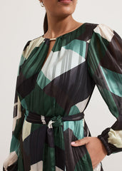 Petite Francesca Midi Dress Multi-Coloured
