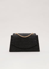 Raffia Clutch Bag Black