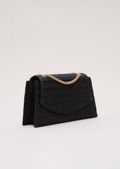 Raffia Clutch Bag Black