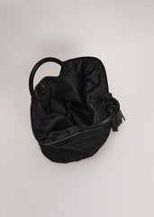 Straw Shopper Bag Black