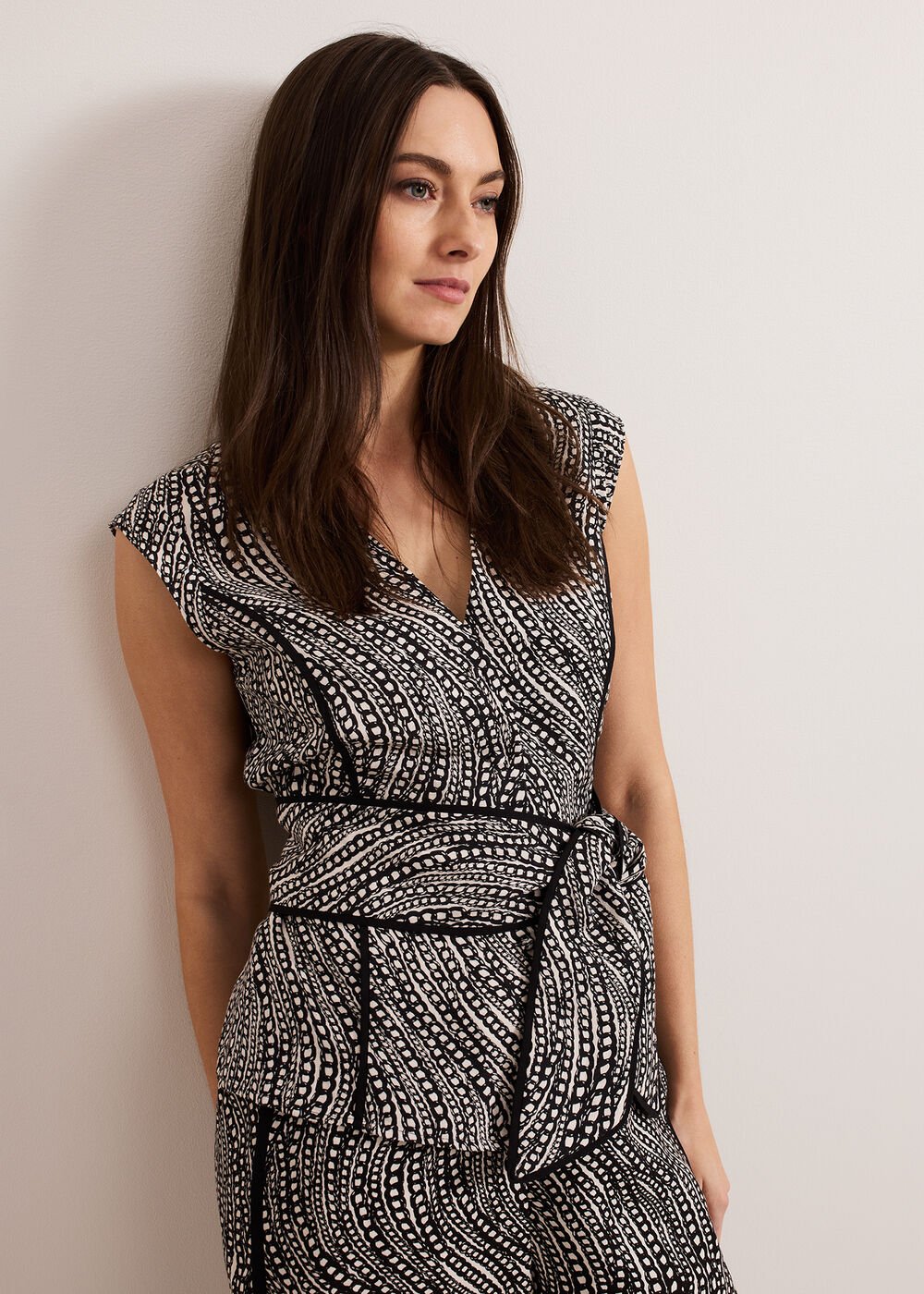 Mariana Print Top Black/Ivory