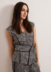 Mariana Print Top Black/Ivory