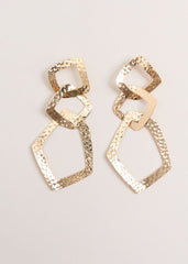 Link Drop Earrings Gold