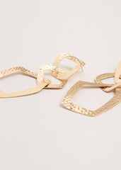 Link Drop Earrings Gold